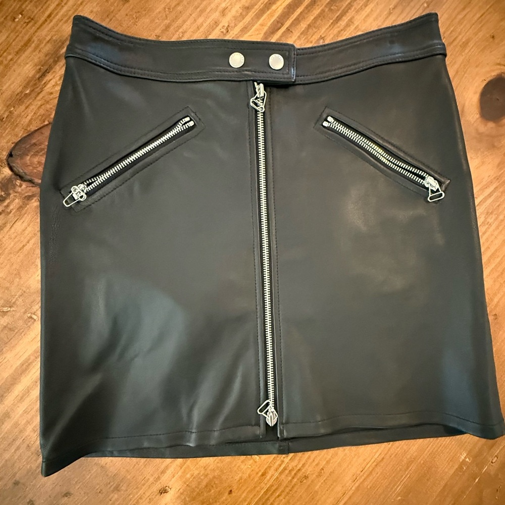 New Rag & Bone Black Mini Skirt with Zipper Details